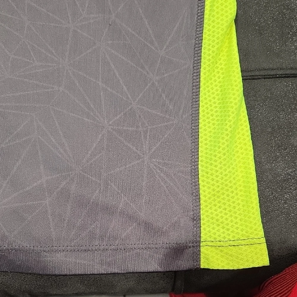 Russell Athletic Gray and Neon Green Performance Tee - Picture 2 of 6